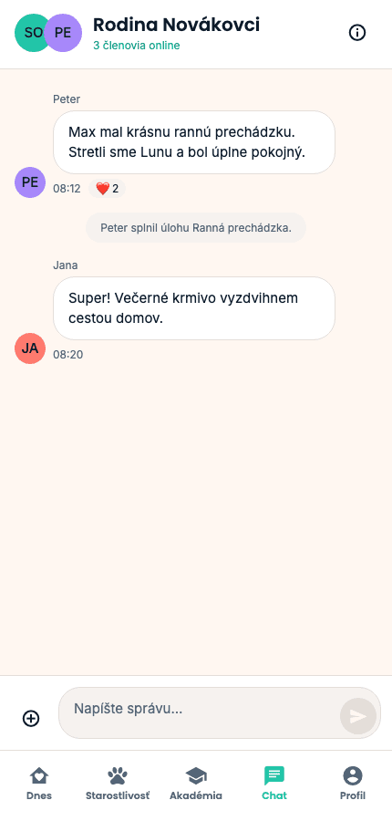 Skutočný rodinný chat Pawumo